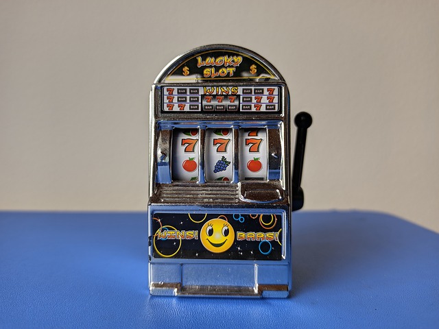 Classic online casino slot cabinet with muted rust and charcoal atmosphere